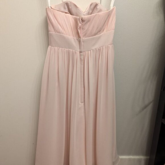 Azazie Size A0 Pink Asymmetrical Floral Bridesmaids Dress - Picture 2 of 4